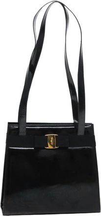 Ferragamo Vala Shoulder Bag Patent Leather Patent_Leather Shoulder Bag Bag (Pre-Owned)