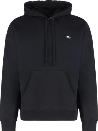 Diesel Mens Small Logo Black Hoodie Cotton - Size X-Large