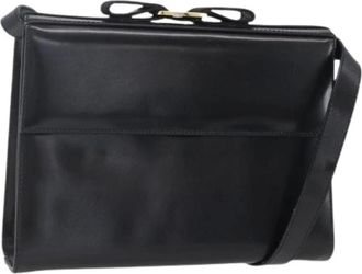 Ferragamo Pre-owned Leren Crossbodytas - Dames - Vintage Schoudertas - Zwart - ONE Size - Leer - Vintage