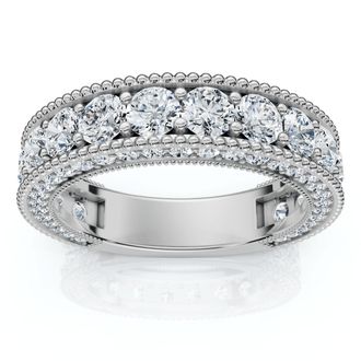 Pompeii3 2 1/4Ct Diamond Vintage Wedding Anniversary Ring 14k Gold or Platinum Lab Grown