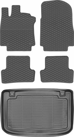 OEM Juego De Alfombrillas De Goma Para Renault Clio Iv Hatchback (2012-2019) + Alfombrilla Para El Maletero