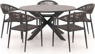 Manifesto Furniture Manifesto Belpasso/Fidenza &oslash;149cm dining tuinset 6-delig stapelbaar
