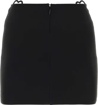 Nensi Dojaka Womens Black Viscose Blend Mini Skirt Exterior: Nylon Gonne