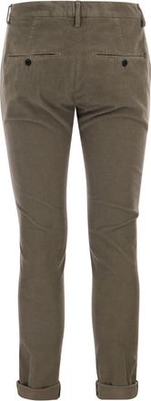 Dondup Mens Gaubert - Slim Milleraies Trousers - Sage Green Cotton - Size 30 (Waist)