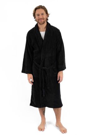 Leveret Mens Fleece Robe in Black at Nordstrom, Size X-Large