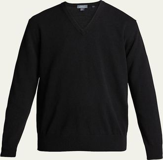Bergdorf Goodman Mens Classic 12GG Cashmere V-Neck Sweater