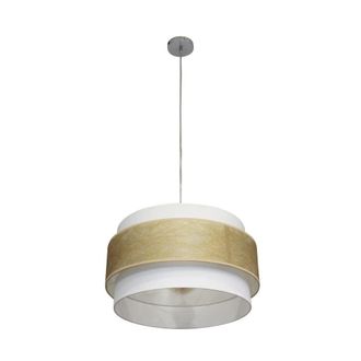 Wonderlamp L&aacute;mpara de techo dorado ii con triple pantalla de lino 40 cm di&aacute;metro