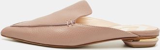 Nicholas Kirkwood Beige Leather Beya Pointed Toe Flat Mules