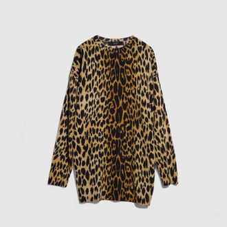 Gucci Printed Knit Cashmere Dress, Gold