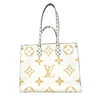 Louis Vuitton Green Khaki White Tote Bag (Pre-Owned)
