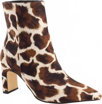 Andrea Womens Animal Print Ankle Boot In Brown