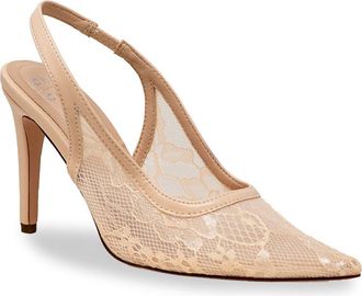 Chase + Chloe by Intouch Footwear Bethany Floral Lace Slingback Pump in Natural-Beige at Nordstrom Rack, Size 6.5