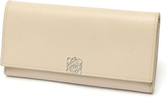 Loewe Beige Leather Long Wallet (Bi-Fold) (Pre-Owned)