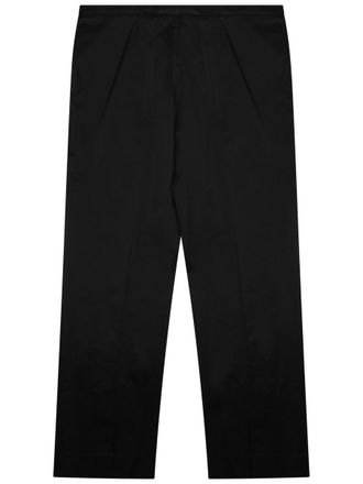 Toteme Cropped Straight Cotton-Viscose Blend Trousers - Black