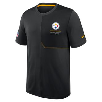 Nike Pittsburgh Steelers Sideline Coach Nike Mens Dri-FIT NFL Top in Black | 03B2057Y7L-B8B