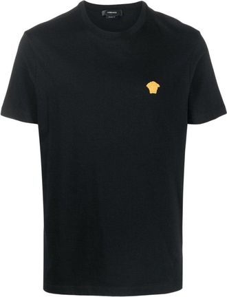 Versace Black Cotton T-Shirt With Iconic Medusa Logo