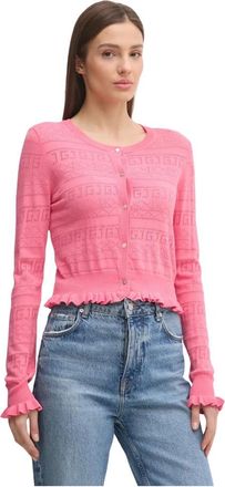 Gaud&igrave; Ruffled Cardigan - Dames - Vesten - Roze - XL - Truien & Vesten