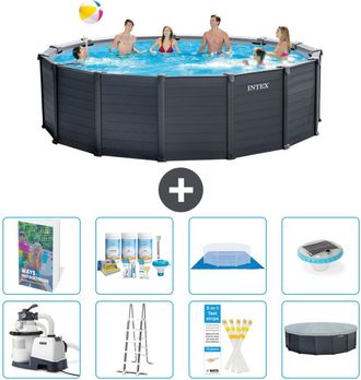 Intex Piscina Graphite Panel Redonda - 478x124 Cm - 9-piezas S576