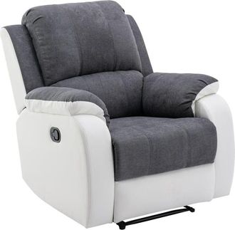 Vente-Unique Vente-unique - Poltrona relax in Microfibra e Similpelle Grigio e Bianco - brody