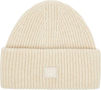 Acne Studios Studios Cream Ribbed Beanie