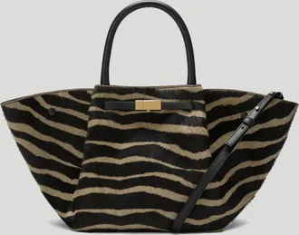 DeMellier The Midi New York in Zebra-Effect Hair Calf Leather Shoulder bag