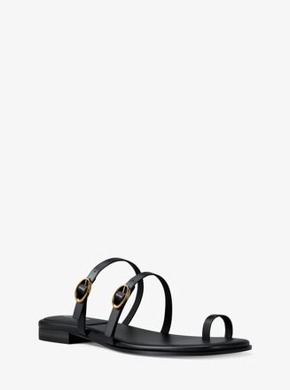 Michael Kors Kya Leather Flat Sandal