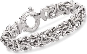 Ross-Simons Italian Sterling Silver Large Byzantine Bracelet
