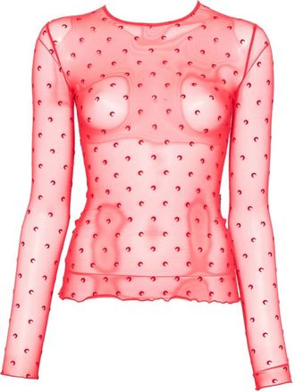 Marine Serre Moon-print Mesh T-shirt