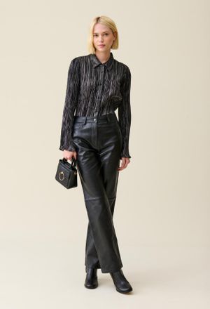 Claudie Pierlot Blouse plissée fluide argentée