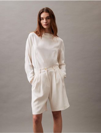 Calvin Klein Womens Flowing Long Sleeve Top - White - XS