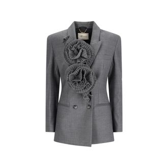 Blumarine Giacca Misto Lana - Dames - Jassen - Grijs - Maat: M Wol