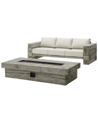 ModWay Manteo Rustic Coastal Outdoor Patio Sunbrella Sofa