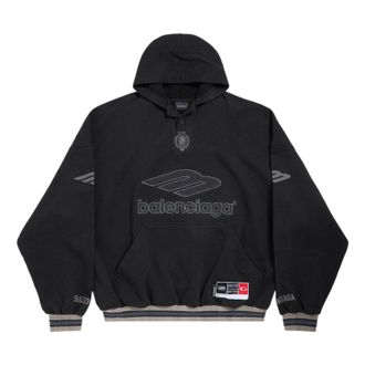 Balenciaga 3B Football Polo Hoodie Black Anthracite 827939TTVQ81066