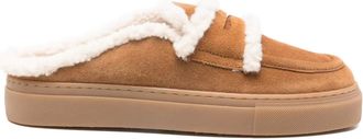 INUIKII Mules con cinturino in shearling - Marrone