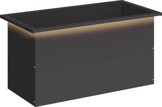 vidaXL Jardinera Para Jard&iacute;n Con Luces Led Negro 40 X 80 X 40 Cm Acero Vidaxl