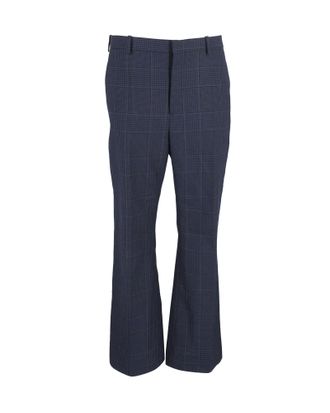 Balenciaga Balenciaga geruite broek van blauw katoen