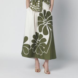 Farm Rio Palermo Maxi Skirt With Green Print