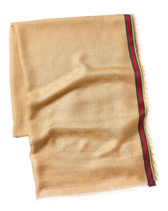 Gucci Gg Web Silk-Blend Scarf