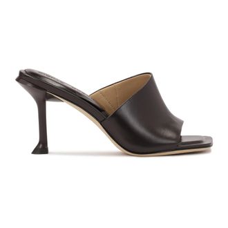 Kazar Donkerbruine flip-flops met een cuphak - Dames - Muiltjes - Bruin - 40 EU - Leer - Schoenen