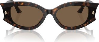 Jimmy Choo London 61mm Oval Sunglasses in Havana/dark Brown at Nordstrom