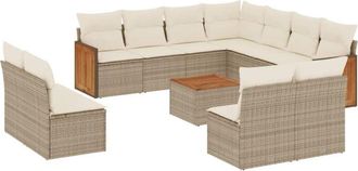 vidaXL Set De Sof&aacute;s De Jard&iacute;n 12 Pzas Y Cojines Rat&aacute;n Sint&eacute;tico Marr&oacute;n Vidaxl