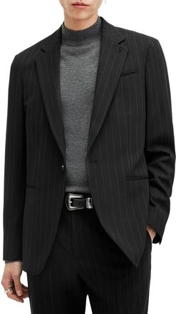 AllSaints Heddon Pinstripe Blazer in Black at Nordstrom Rack, Size 38