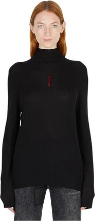 032c Gebreide kleding - Dames - Coltruien - Zwart - S - Wol - Truien & Vesten