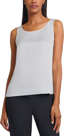 Ming Wang Crepe De Chine Scoop Neck Tank