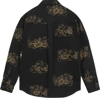 Li-Ning Gold Series Totem Full Print Loose Jacket Black Gold ASHS007-2