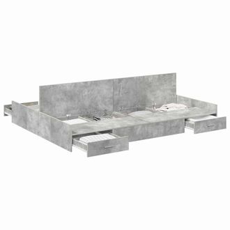 Berkfield Home Storage Bed Frame Concrete grey 135 x 190 cm Engineered wood