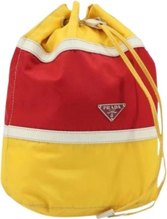 Prada Pre-owned Bucket Bags, female, Multicolor, Size: ONE SIZE Pre-owned Nylon Pouch
