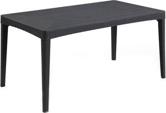 Dmora Dmora - Mesa De Jard&iacute;n Salmon, Base De Picnic, Mesa De Comedor De Jard&iacute;n, Banco Multiusos Para Exterior, 160x90 H74 Cm, Antracita