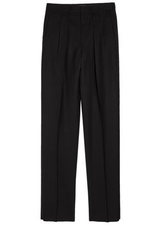 Tom Ford Striped Wool Trousers - Black - 50 (IT50 / L)