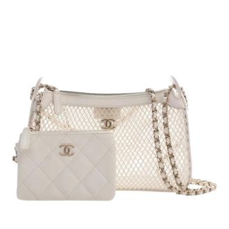 Chanel Pre-owned Mesh Shoulder Bag - Dames - Pre-owned - Wit - Maat: ONE Size Leer